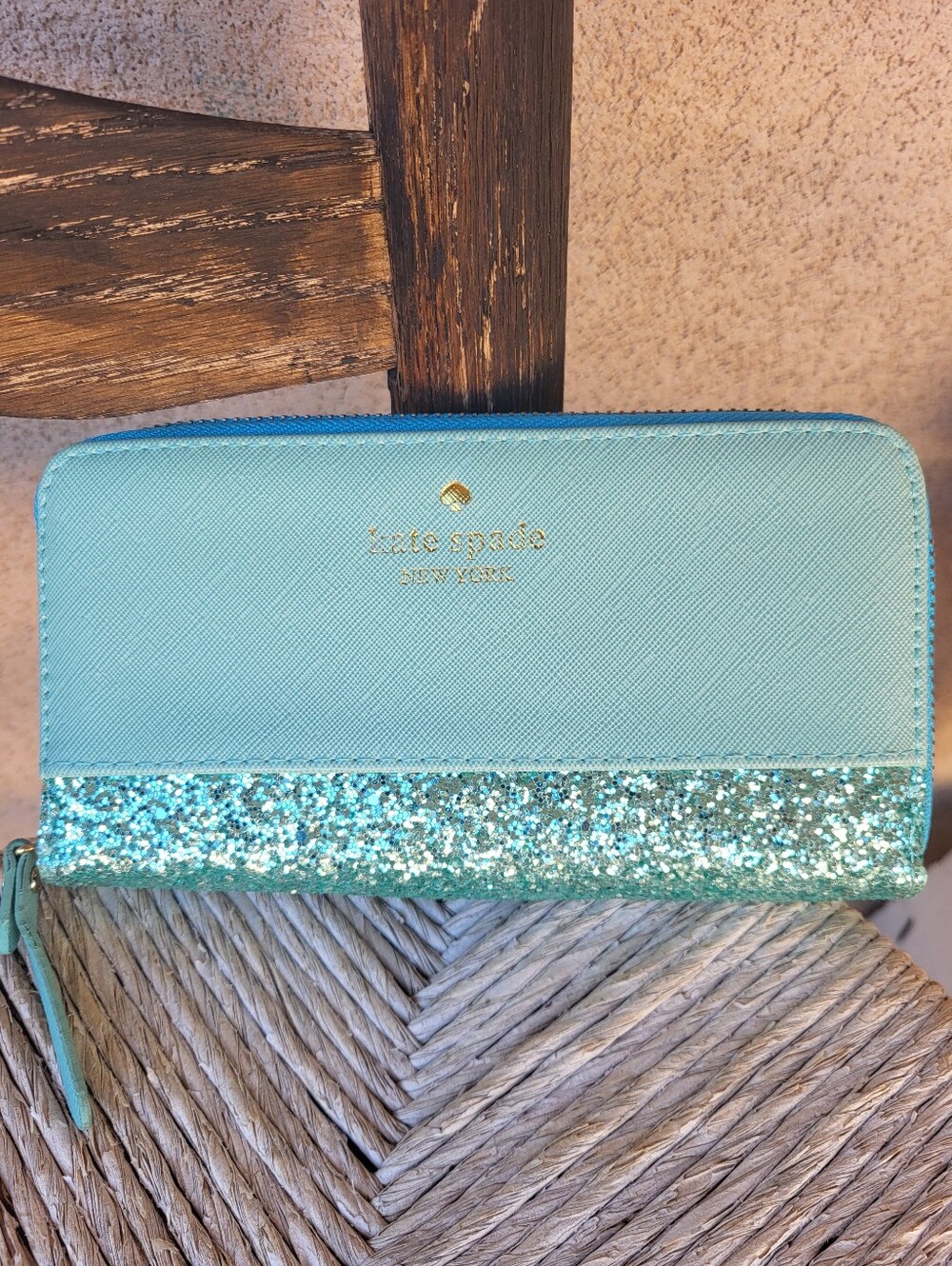 Kate Spade New York Greta Court Neda Zip Around Continental Wallet. Turquoise